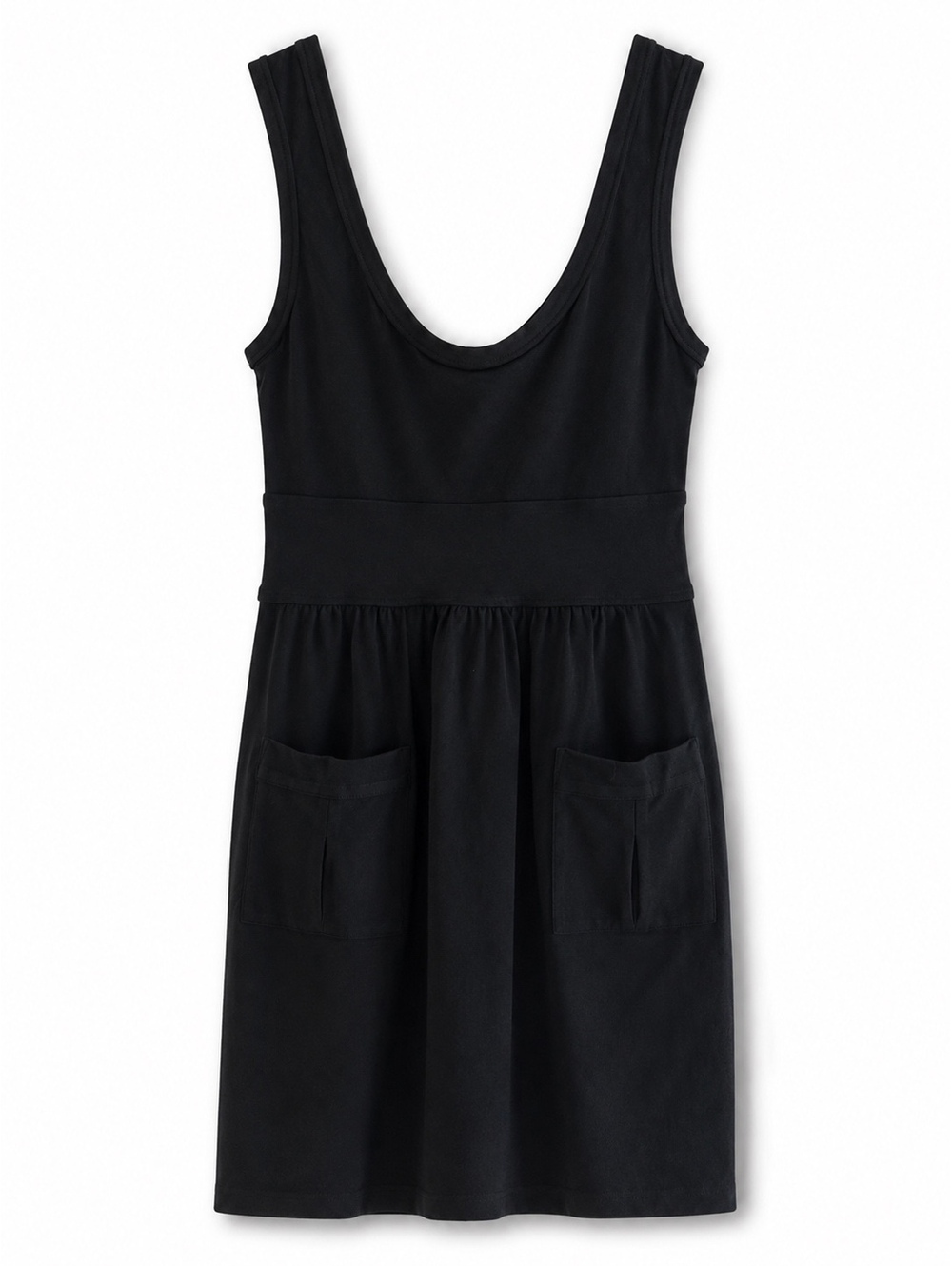 DVF Diane von Furstenberg Black Knit Tank Dress Size 8 Stretch Pockets Luxe